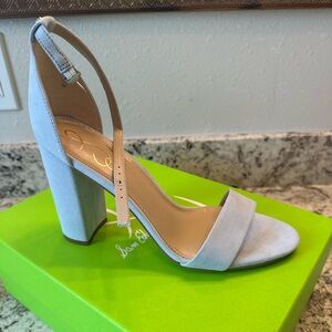 Sam Edelman blue suede block heel Yaro sandals